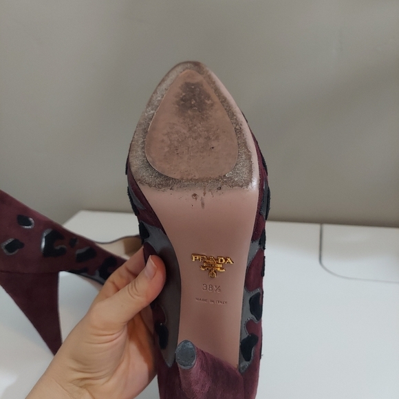 Prada Leopard Print Heels Pumps Size 38.5 - Picture 8 of 13